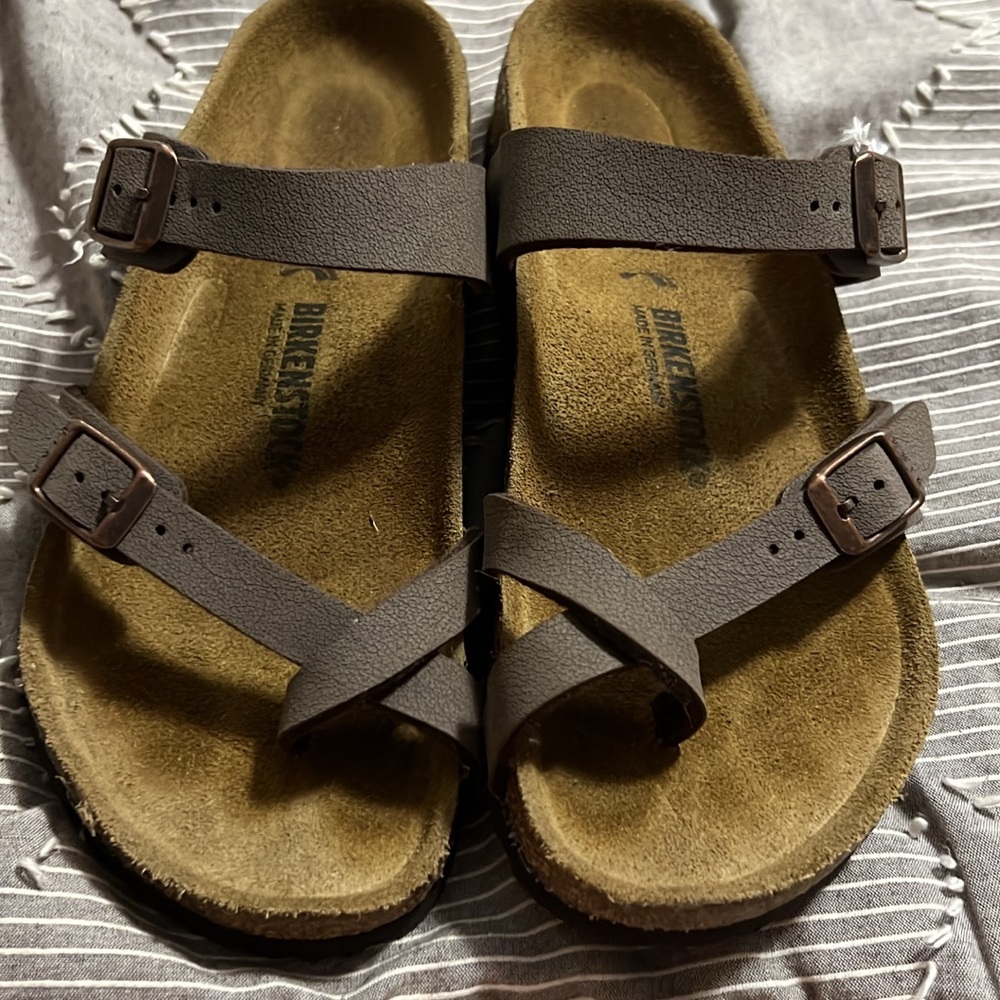 Birkenstock Dark Brown Cross-Strap Sandals
